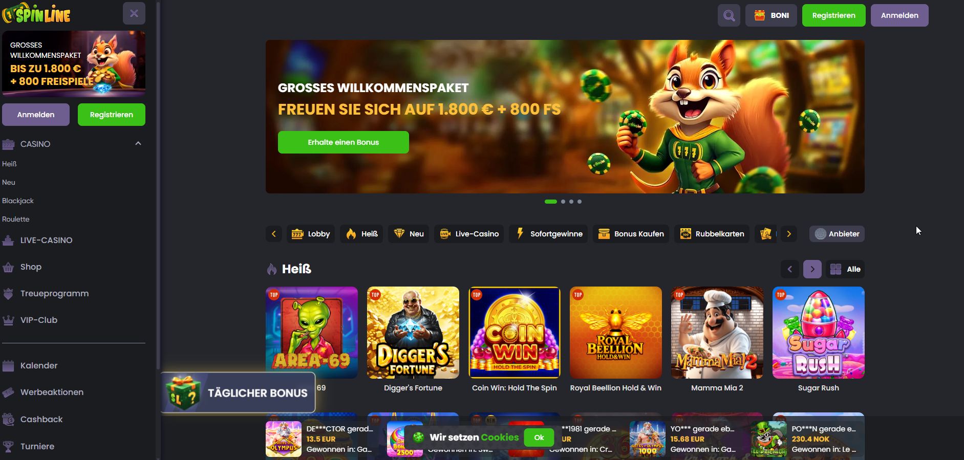 Die vibrierende Saite einer E-Gitarre: Spinline spielt den Rock'n'Roll des Gamings, wo jeder Spin ein Power-Akkord ist und die Lautstärke immer auf Maximum steht